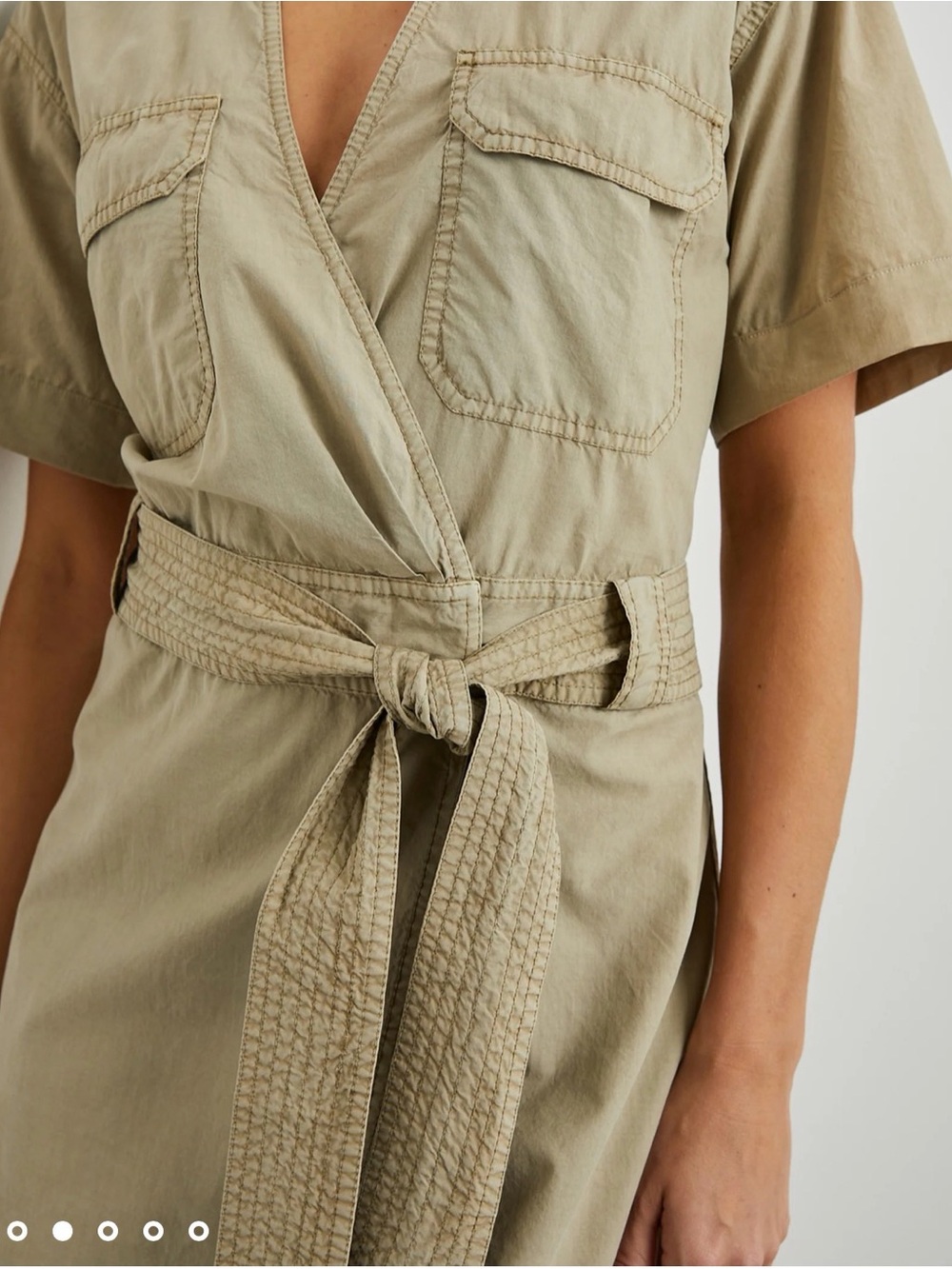 Rails Beige Utility Mini Dress with Tie Belt - Picture 8 of 9